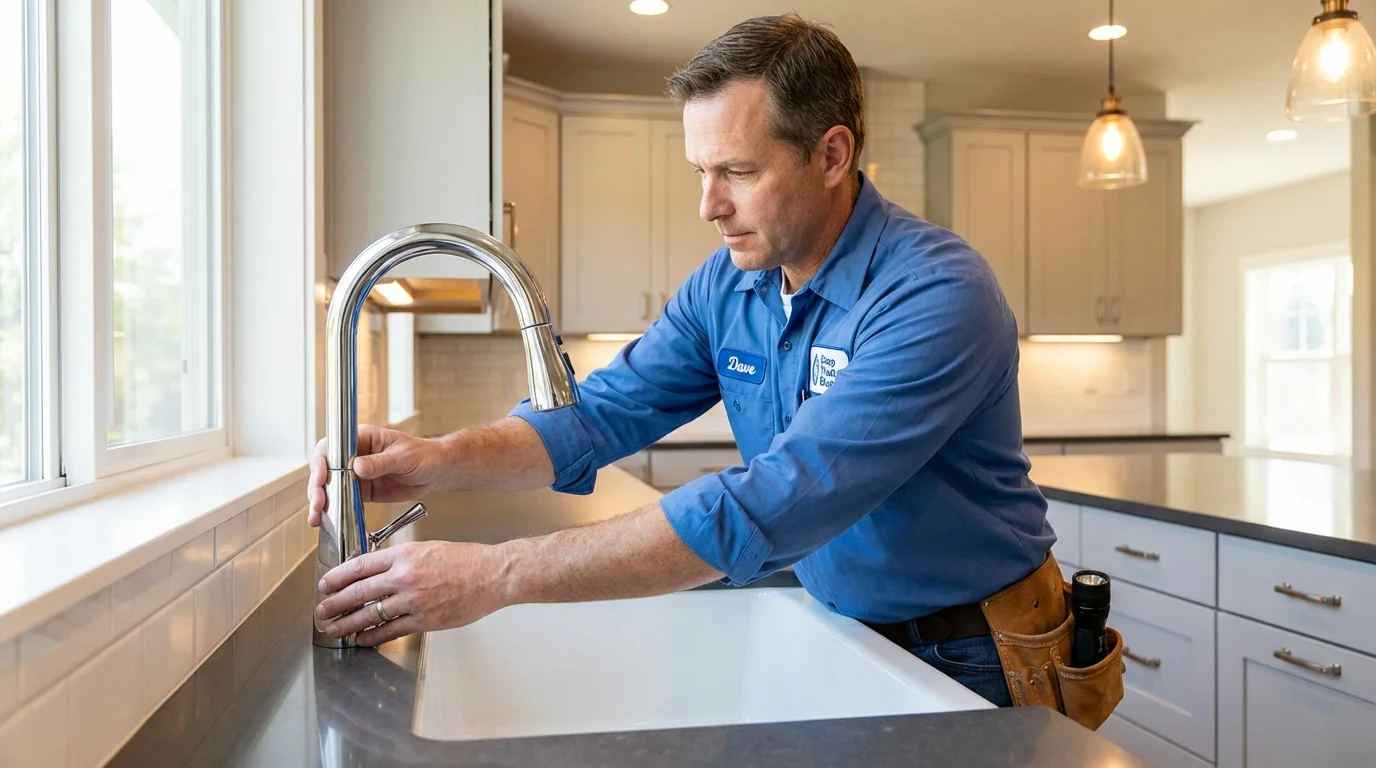 Kitchen faucet installation by Johns Plumbing LLC in Penobscot